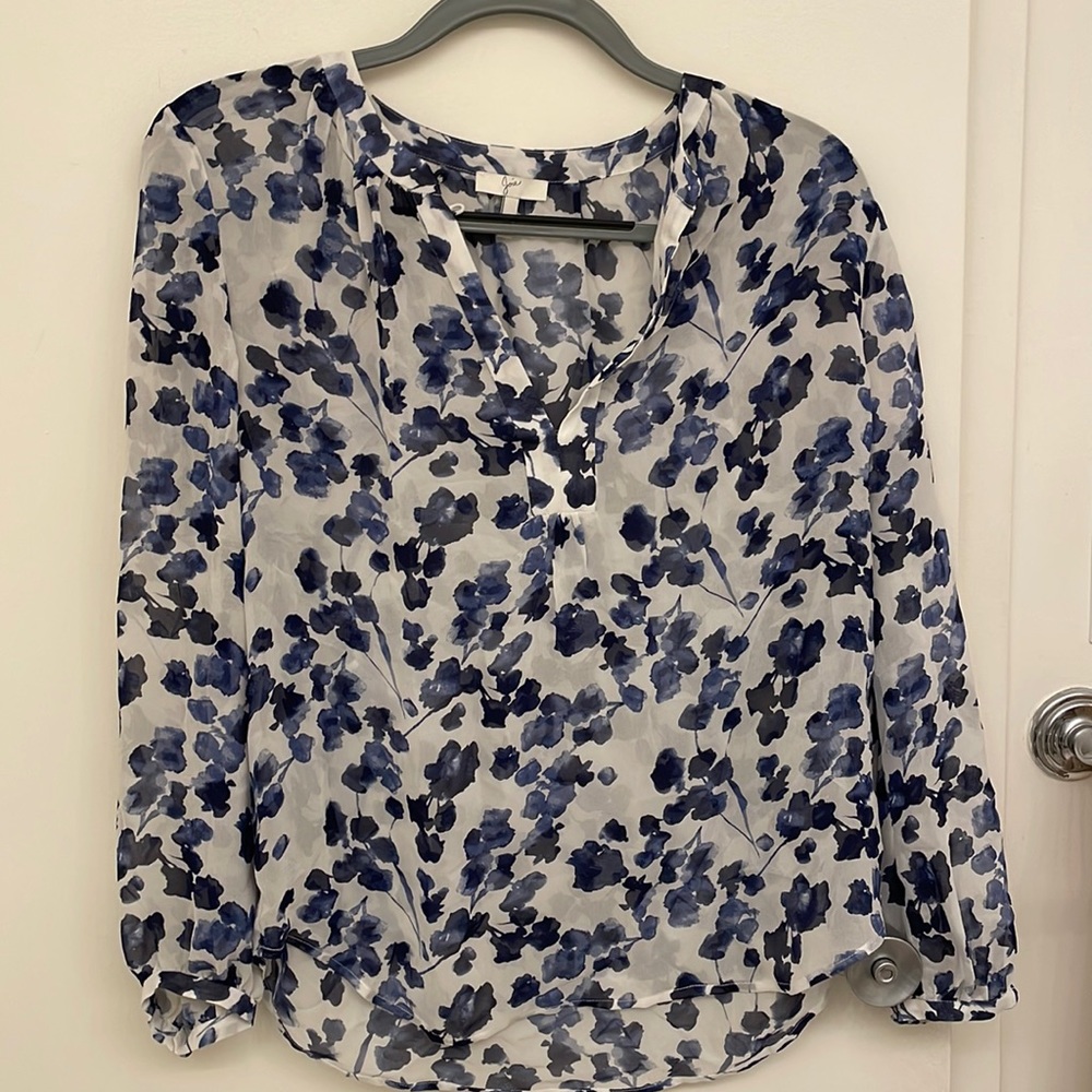 Joie Floral Silk Blouse Size Small